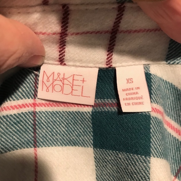 Make + Model Crop Flannel Pajama top - Picture 5 of 7